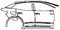 Volkswagen ID.4 (CN) Crozz 2021 - (right)Door+Side Skirt+Rear Fender (with chrome trim on side skirt)
