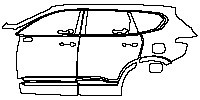 Hyundai Santa Fe (US) Exterior 2019 - (left)Door+Side Skirt+Rear Fender (with chrome trim on side skirt)