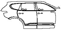Hyundai Santa Fe (US) Exterior 2019 - (right)Door+Side Skirt+Rear Fender (with chrome trim on side skirt)