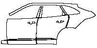 Jaguar F-Pace Base 2016 - (left) Door+B Pillar+Rear Fender+Side Skirt