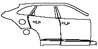 Jaguar F-Pace Base 2016 - (right) Door+B Pillar+Rear Fender+Side Skirt