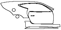Jaguar F-Type R-Dynamic 2018 - (right) Door+Side Skirt+Rear Fender