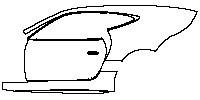 Jaguar F-Type Base 2013 - (left) Door+Side Skirt+Rear Fender