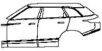 Land Rover Range Rover Velar R-Dynamic S 2017 - (left) Door+Side Skirt+Rear Fender (paint edge extended 5mm)