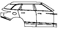 Land Rover Range Rover Velar R-Dynamic S 2017 - (right) Door+Side Skirt+Rear Fender (paint edge extended 5mm)