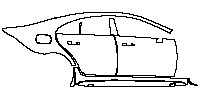 Mercedes-Benz CLS Sedan 2019 - (right) Door+B Pillar+Rear Fender+Side Skirt