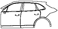 Porsche Cayenne Cayenne Turbo 2015 - (left) Door+B Pillar+Rear Fender