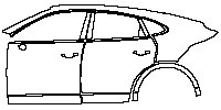 Porsche Cayenne Coupe Cayenne Turbo Coupe 2019 - (left) Door+B Pillar+Rear Fender+Side Skirt