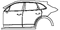 Porsche Cayenne Cayenne GTS 2012 - (left)Door+Side Skirt+Rear Fender (without emblem)