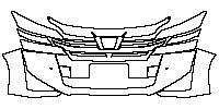 Toyota Vellfire Exterior 2019 - Bumper+Grille+Headlamp (for Luxury, with crown logo)