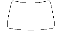 Toyota Corolla (CN) Window 2021 - Windshield (without mirror and dotted area cutout, Edge ends at the inner side of dotted area)