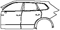 Volkswagen Touareg R-Line 2011 - (left) Door+BC Pillar+Rear Fender (with emblem on front door)