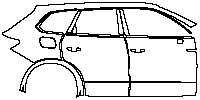 Volkswagen Touareg R-Line 2011 - (right) Door+BC Pillar+Rear Fender (with emblem on front door)