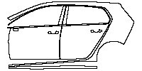 Volkswagen Golf Golf 2014 - (left) Door+Side Skirt+Rear Fender