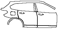 BMW X1 Standard Wheelbase 2016 - (right)Door+Side Skirt+Rear Fender