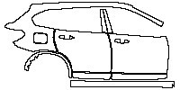 BMW X1 Standard Wheelbase 2016 - (right)Door+Side Skirt+Rear Fender
