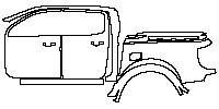 Ford Ranger (EU) Raptor 2019 - (left) Door+Side Skirt+Rear Fender