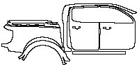 Ford Ranger (EU) Raptor 2019 - (right) Door+Side Skirt+Rear Fender