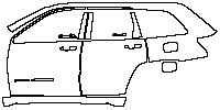JEEP Grand Cherokee Grand Cherokee (2-row) 2017 - (left) Door+Rear Fender+Side Skirt (with ''GRAND CHEROKKEE'' emblem on front d