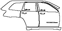 JEEP Grand Cherokee Grand Cherokee (2-row) 2017 - (right) Door+Rear Fender+Side Skirt (with ''GRAND CHEROKKEE'' emblem on front