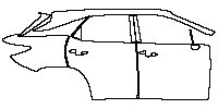 Lexus RX RX (SWB) 2016 - (right) Door+B Pillar+Rear Fender