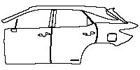 Lexus RX RX (SWB) 2016 - (left) Door+B Pillar+Rear Fender (with HYBRID emblem on rear door)