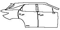 Lexus RX RX (SWB) 2016 - (right) Door+B Pillar+Rear Fender (with HYBRID emblem on rear door)