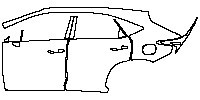 Lexus NX F-Sport 2014 - (left) Door+BC Pillar+Rear Fender