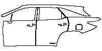 Lexus RX RX L (EWB) 2018 - (left) Door+B Pillar+Rear Fender (with HYBRID emblem on rear door)