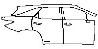 Lexus RX RX L (EWB) 2018 - (right) Door+B Pillar+Rear Fender (with HYBRID emblem on rear door)