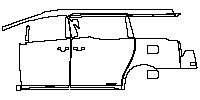 Lexus LM Exterior 2020 - (left) Door+B Pillar+Rear Fender+Side Skirt (with HYBRID emblem on rear door)