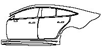Mercedes-Benz AMG GT 4-Door 2019 - (left) Door+B Pillar+Rear Fender+Side Skirt