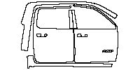 RAM Trucks 1500 Crew Cab 2019 - (right) Door+Side Skirt+Rear Fender (with''RAM''emblem on front door, without door moldings)