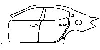 Maserati Ghibli Ghibli 2014 - (left) Door+B Pillar+Rear Fender+Side Skirt