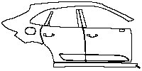 Porsche Macan Macan S 2014 - (right) Door+BC Pillar+Rear Fender+Side Skirt