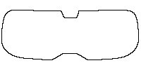 Subaru Ascent (US) Window 2019 - Rear Window (Edge ends at the inner side of dotted area)