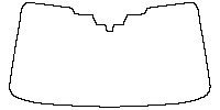 Subaru Ascent (US) Window 2019 - Windshield (inside) (with mirror and dotted area cutout, Edge ends at the inner side of dotted