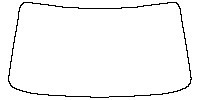 Subaru Ascent (US) Window 2019 - Windshield (inside) (without mirror and dotted area cutout, Edge ends at the inner side of dott