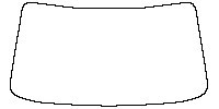 Subaru Ascent (US) Window 2019 - Windshield (inside) (without mirror and dotted area cutout, Edge exceeds the innder side of bla