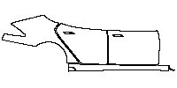 Tesla Model S Base 2012 - (right) Door+Rear Fender+Side Skirt