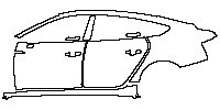 Audi A5 S5 Sportback 2017 - (left) Door+B Pillar+Rear Fender+Side Skirt