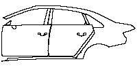 Audi A3 Sedan 2018 - (left) Door+BC Pillar+Rear Fender