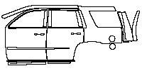 Cadillac Escalade Standard Wheelbase 2015 - (left) Door+Rear Fender+Side Skirt