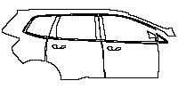 Ford EDGE Base 2020 - (right) Door+Side Skirt+Rear Fender