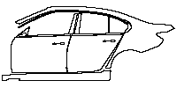 BMW 3 Series Sedan 2020 - (left) Door+BC Pillar+Rear Fender+Side Skirt