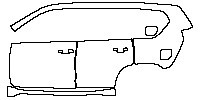 Toyota Prado Exterior 2010 - (left) Door+Rear Fender+Side Skirt (without roof rails)