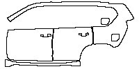 Toyota Prado Exterior 2010 - (left) Door+Rear Fender+Side Skirt (with roof rails)