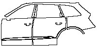 Audi Q7 Base 2016 - (left) Door+B Pillar+Rear Fender+Side Skirt