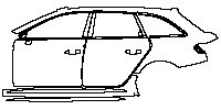 Audi A4 RS4 Avant 2013 - (left) Door+BC Pillar+Rear Fender+Side Skirt