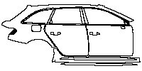Audi A4 RS4 Avant 2013 - (right) Door+BC Pillar+Rear Fender+Side Skirt